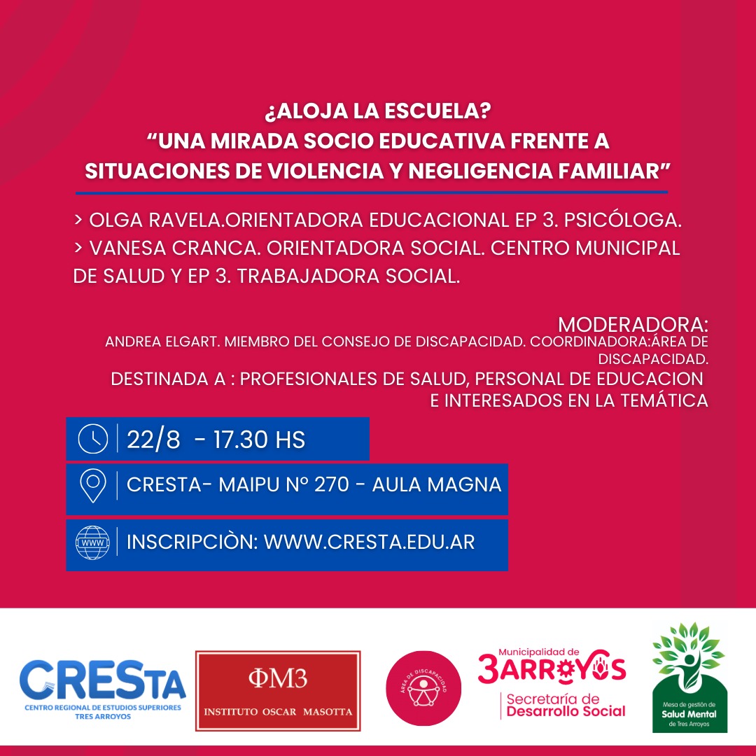 Jornada “Entre la agresividad, la violencia y la palabra: aportes del psicoanálisis para la escuela de hoy”